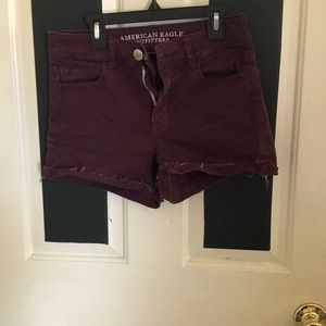 Dark purple high rise shorts